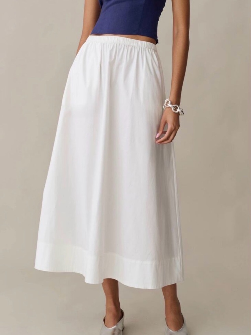 CAARA Astrid Organic Cotton Maxi Skirt White M - Picture 9 of 12